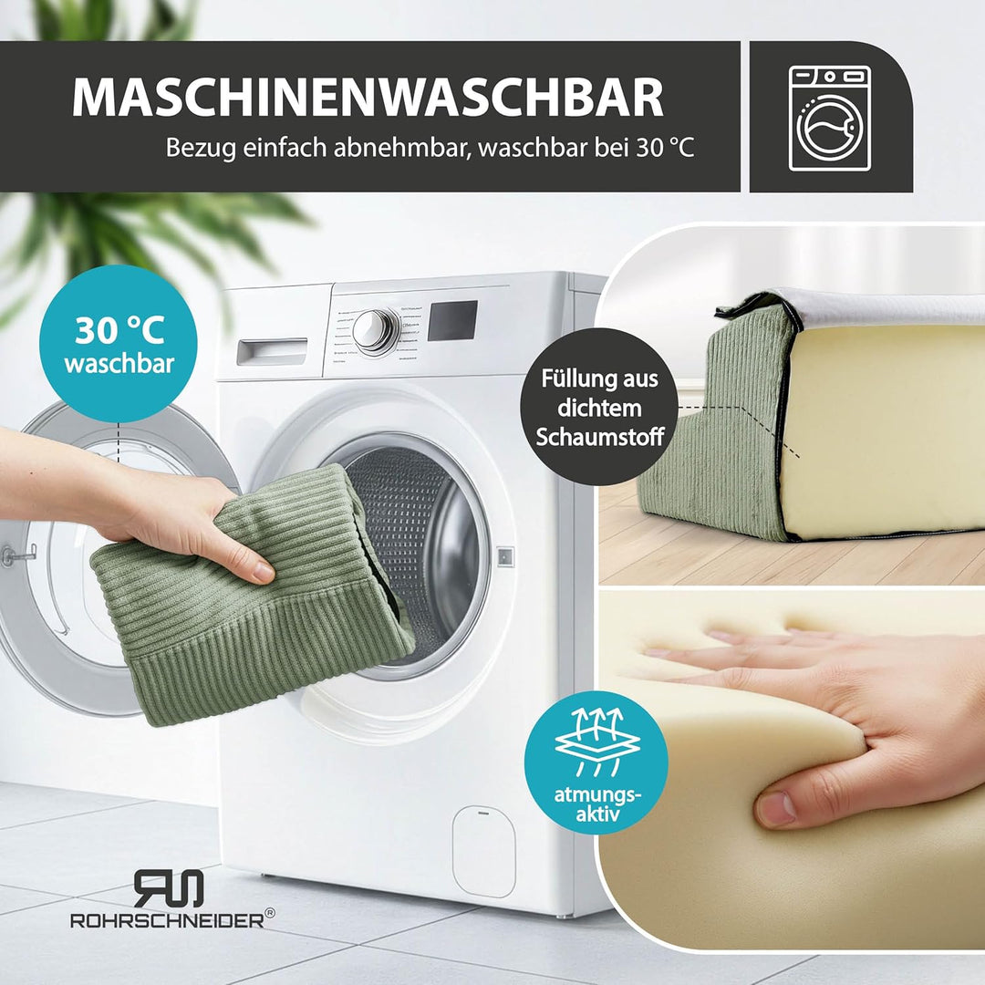 Rohrschneider Haustiertreppe kl., waschbar, Schaumstofffüllung (Salbei) | rutschfest, waschbarer Cor