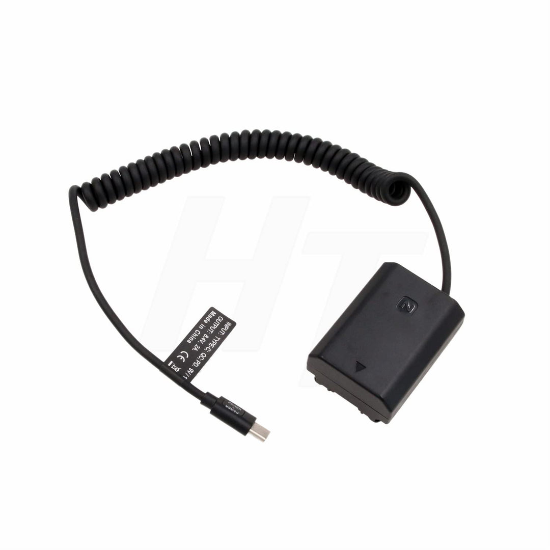 HangTon PD USB C auf NP-FZ100 Dummy-Akku für Sony Alpha 9 II, A9, A7R Ⅳ, A7R III, A7 III, A6600, FX3