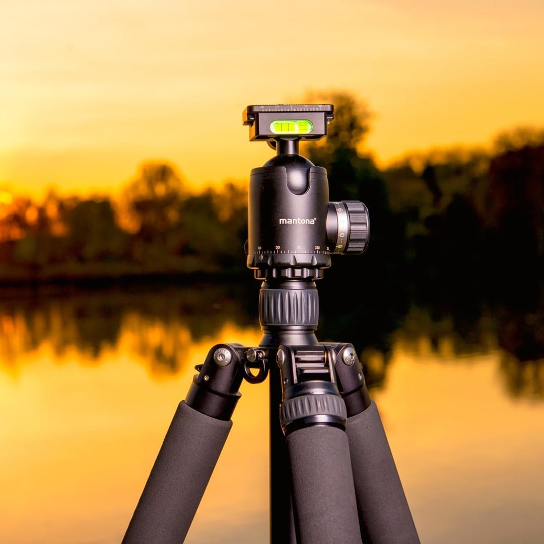 mantona Fortress Kugelkopf mit 40 mm Kugel I 360° Panorama-Funktion & 3 Wasserwaagen I mit Arca Swis