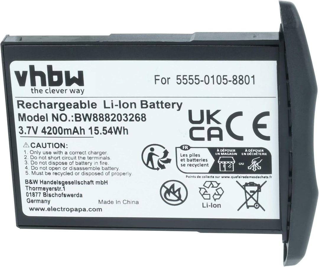 vhbw 5X Akku kompatibel mit NCR Orderman 5 Handheld Computer Scanner (4200 mAh, 3,7 V, Li-Ion)