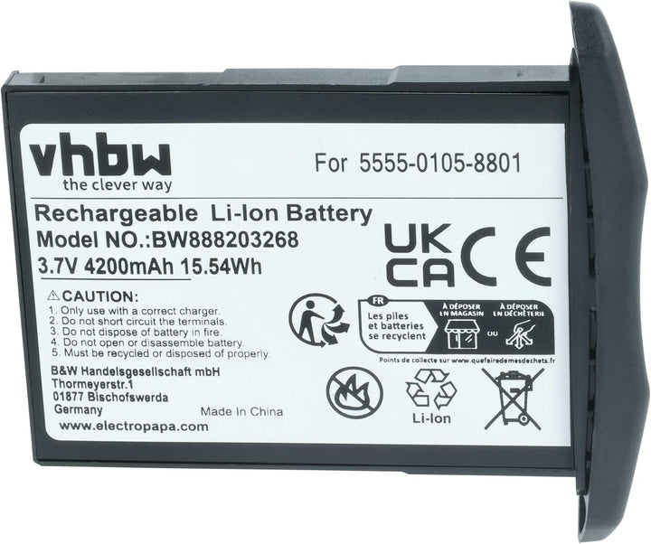 vhbw 5X Akku kompatibel mit NCR Orderman 5 Handheld Computer Scanner (4200 mAh, 3,7 V, Li-Ion)