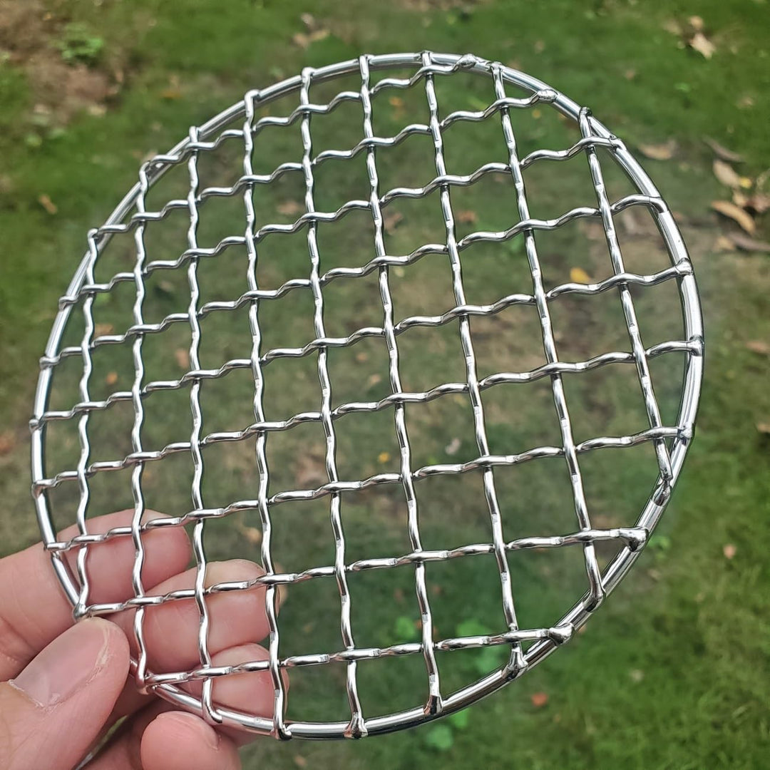 2 Stück Backpacker Bushcraft Grillrost Edelstahl BBQ Kochen Grill Mesh Lagerfeuer Grill Quadratisch