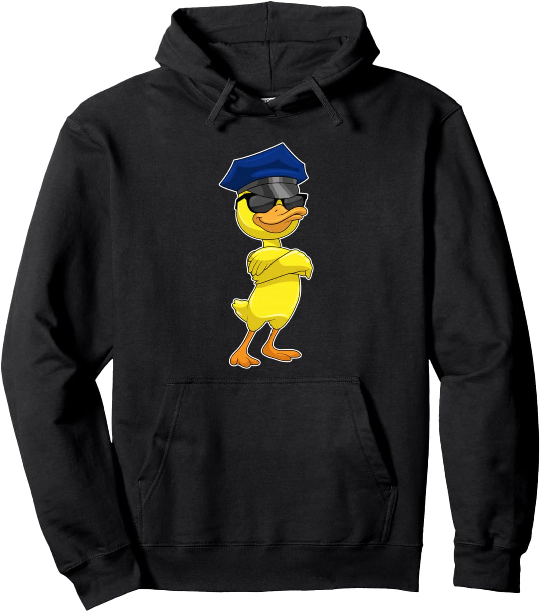 Ente Polizist Polizei Sonnenbrille Pullover Hoodie