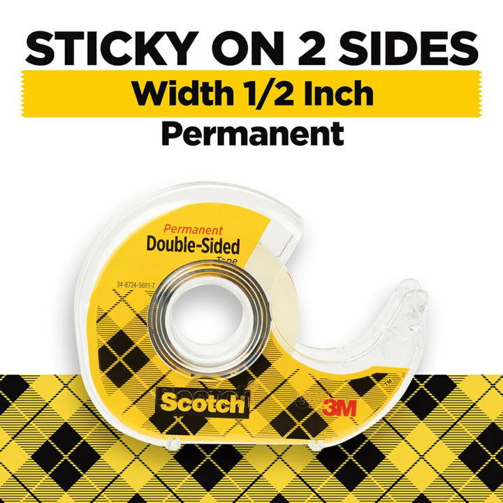 Scotch Double Sided Tape, 1/2 x 500 Inches, 6 Dispensers/Pack (6137H-2PC-MP) by 3M Office Products (