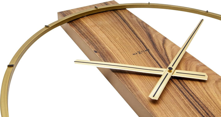 NeXtime Wanduhr "CARL", lautlos, aus Holz, Braun, 58,2 x 50,8 cm