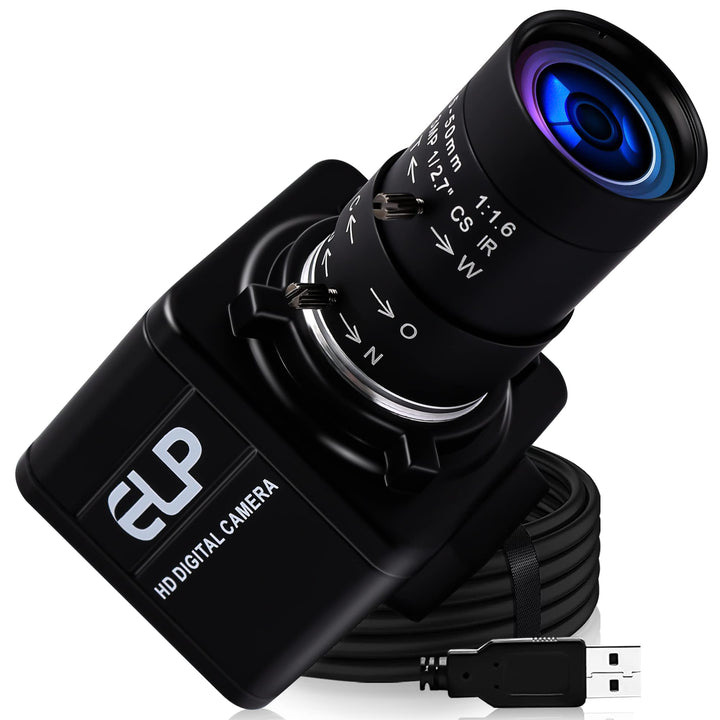 G Varifokal USB Kamera 10X Optischer Zoom Webcam,5-50mm Varifocus Objektiv Webkamera,2MP Varifokal W