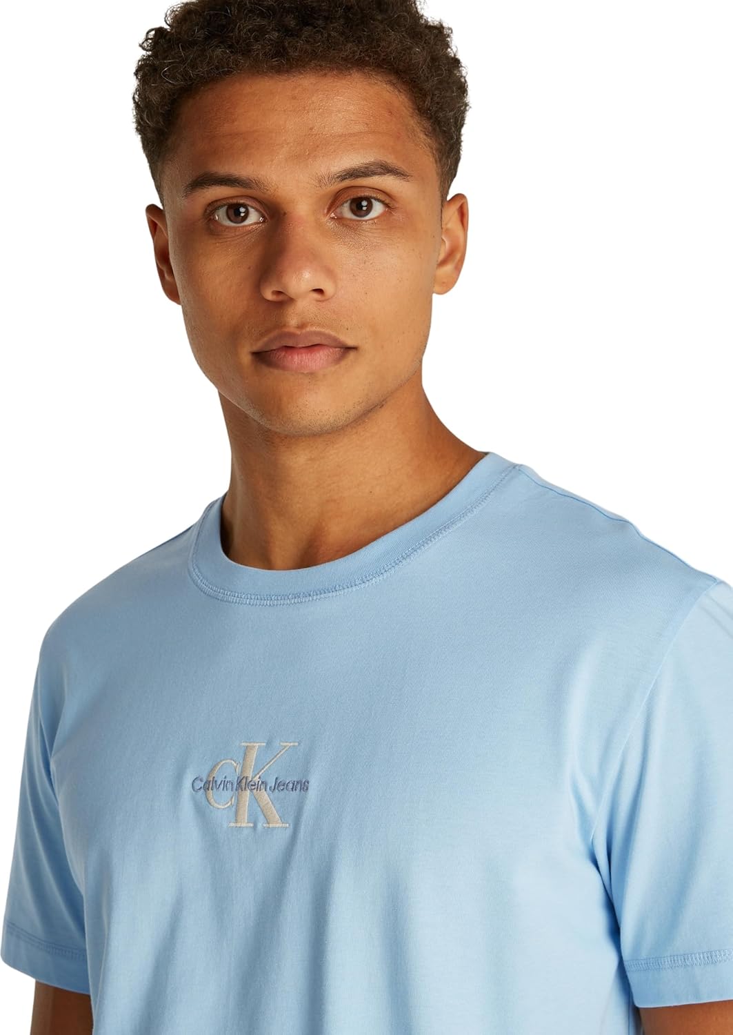 Calvin Klein Jeans Herren T-Shirt Kurzarm Monologo Rundhalsausschnitt XS Blau (Blue Bell), XS Blau (
