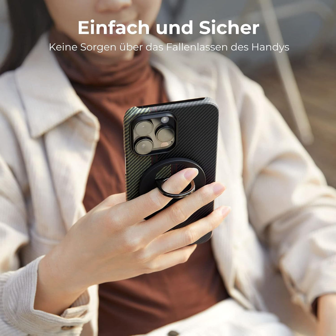 PITAKA Handy Ring Halterung Kompatibel mit Magsafe Magnetischer Griff Einstellbar Fingerhalter für i