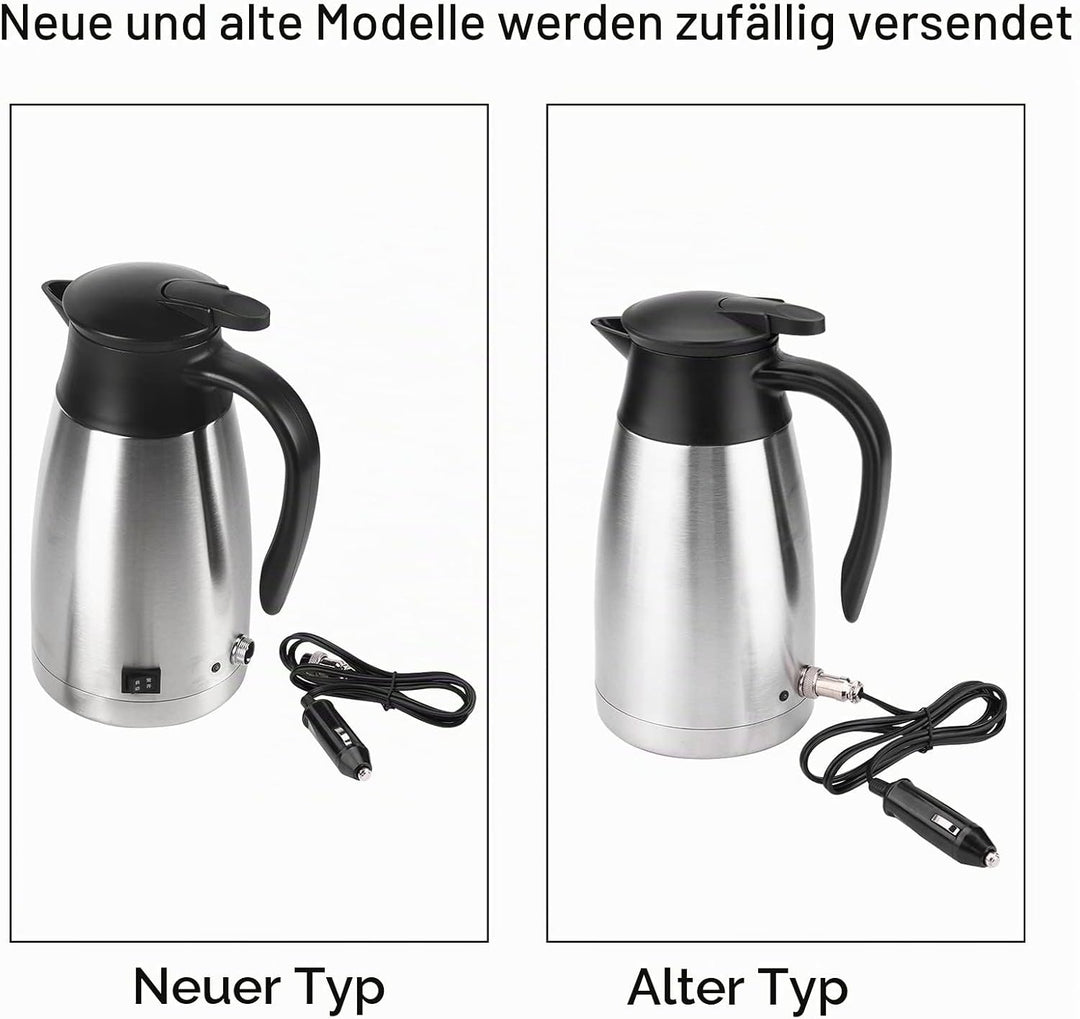 Auto Wasserkocher, 12V/24V 1000Ml Reisewasserkocher, Edelstahl Elektrisch Im Auto Wasserkocher Reise