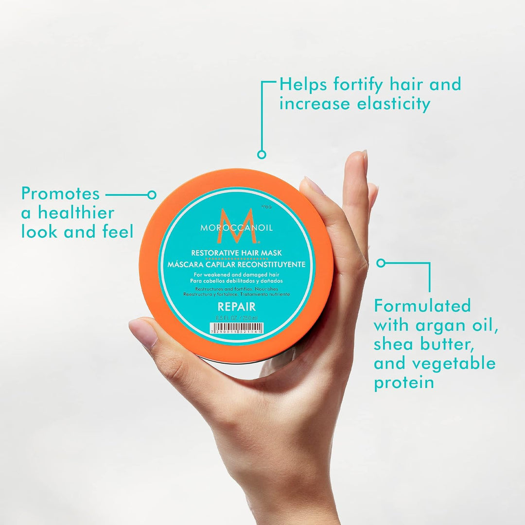 Moroccanoil Stärkende Haarmaske 250 ml (1er Pack) Bundle mit Extra Volumen Shampoo, 250 ml (1er Pac