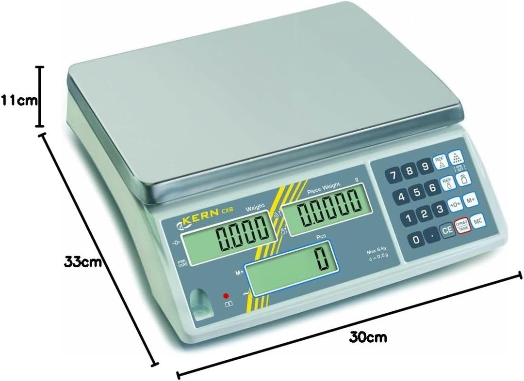 KERN CXB 30K2 Zaehlwaage Waegebereich (max.) 30kg Ablesbarkeit 2g netzbetrieben, akkubetrieben Silbe