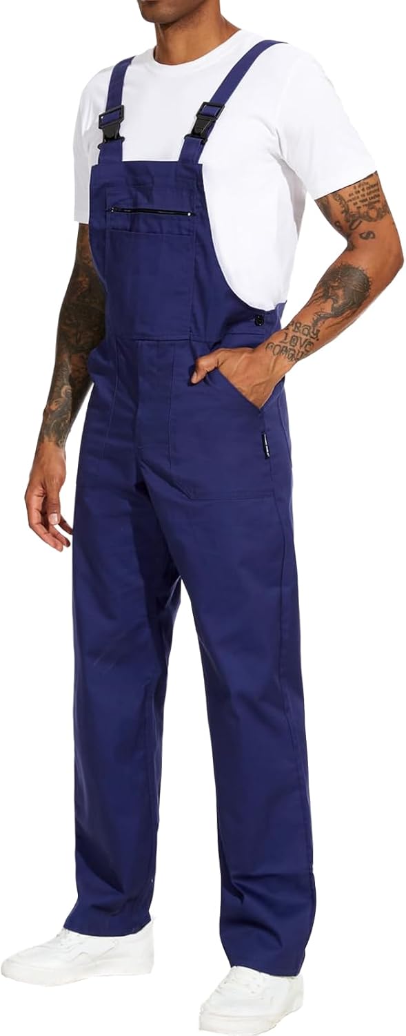 WORK IDEA Arbeits-Latzhose für Männer Multi Pocket Technology Herren Arbeitslatzhose S Marine, S Mar