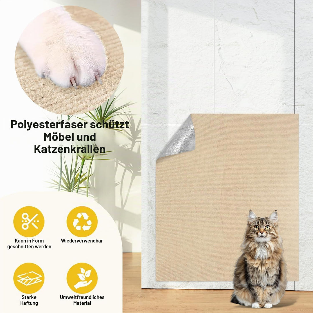 Kratzschutz Katzen Kratzmatte 200x40cm Kratzteppich Selbstklebend Katze | Wand Selbstklebende Kratzw