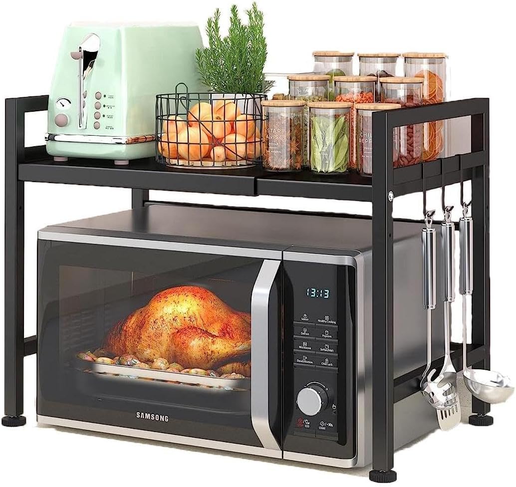 Erweiterbar Mikrowellenofen Rack, Mikrowelle Regal Verstellbare Mikrowellenhalter Organizer Küchenre