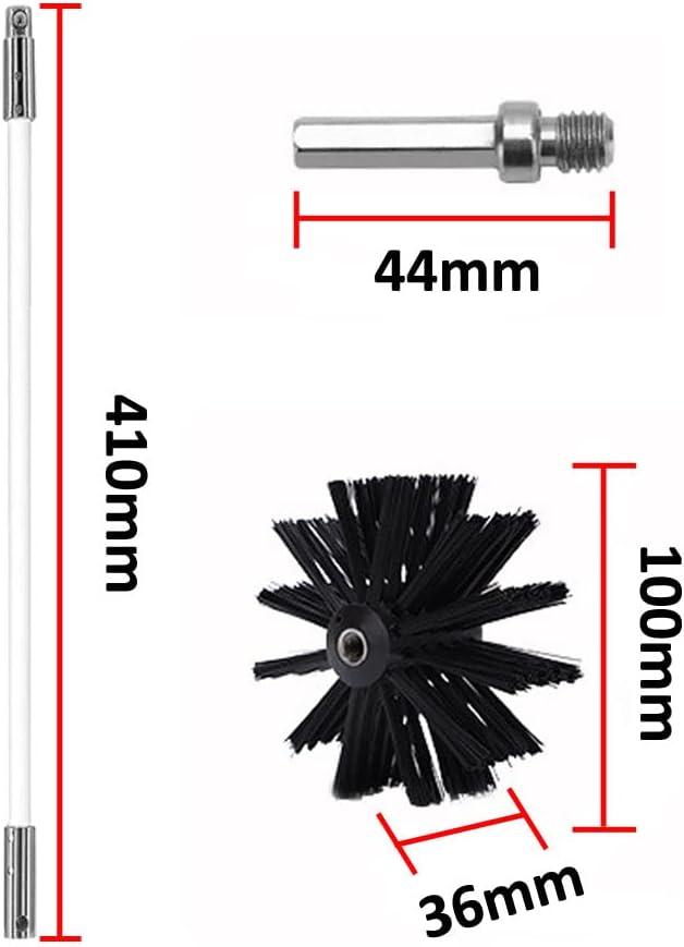 MOCNT Kaminbürste Stange Set Ofenrohrbürste Reinigungsbürste Schornsteinbürste Schornsteinfegerbesen