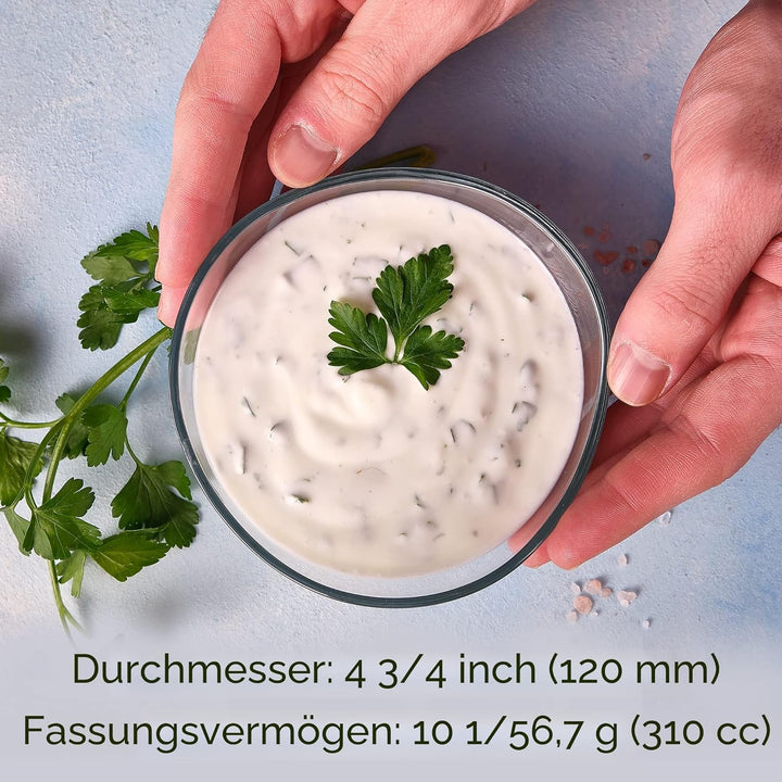 CRYSTALIA Premium Glas Dessertschalen Set 6, 310ml 100% BLEI FREI Stabelbare Glasschalen, Dessertglä