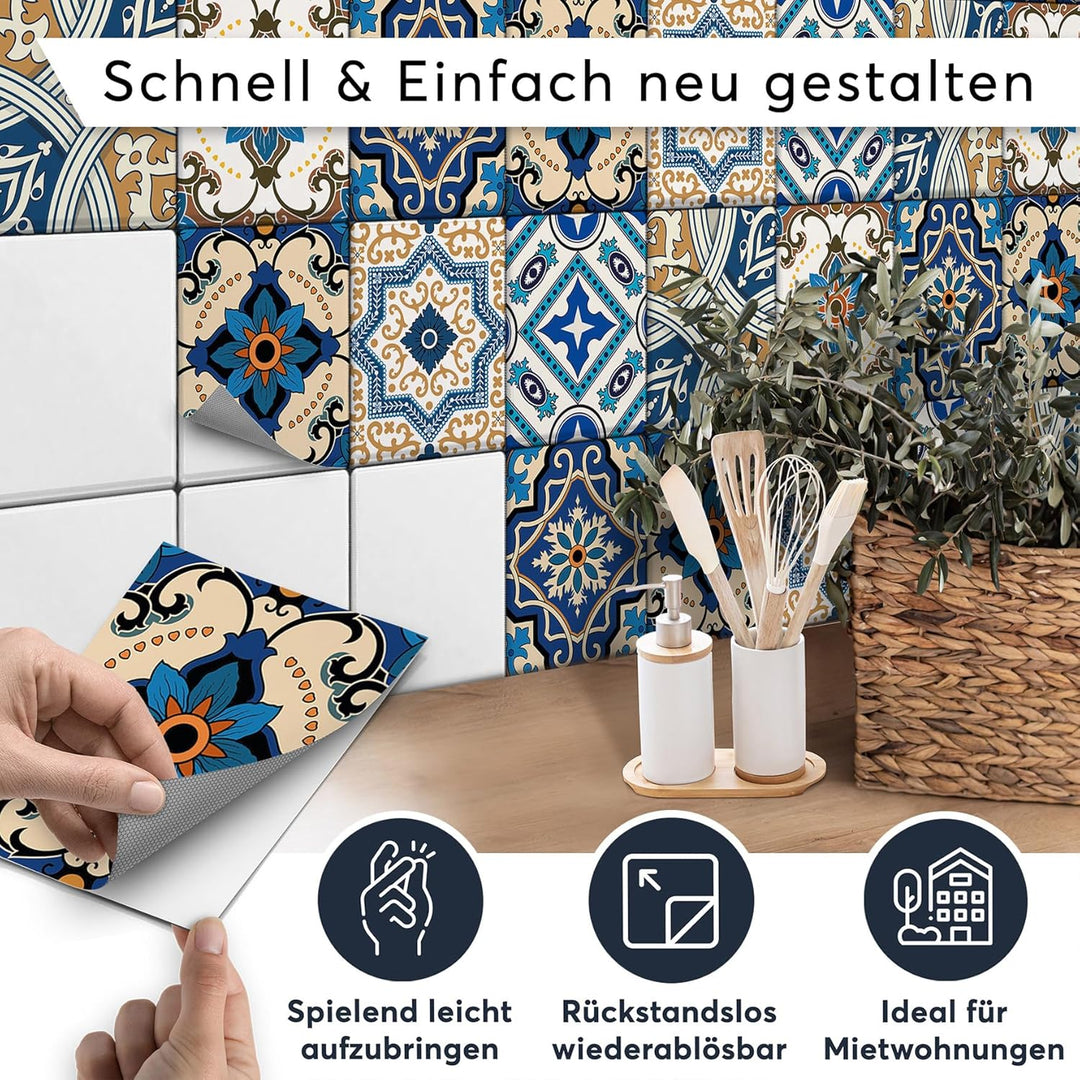 CREATISTO Klebefliesen Stickerfliesen Fliesenfolie - Hochwertige Sticker Aufkleber für Wandfliesen I