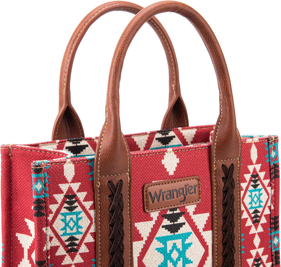 Wrangler Aztec Tote Bag for Women Boho Shoulder Purses and Handbags Angel Diamond Burgundy (Gitarren