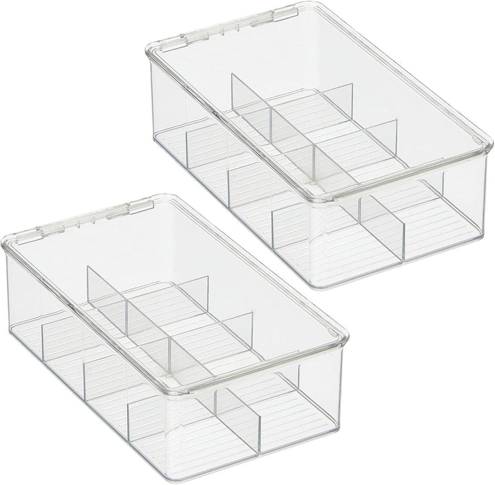 mDesign Küchen Organizer – praktische Teebox mit Deckel für Küche und Speisekammer – Aufbewahrungsbo