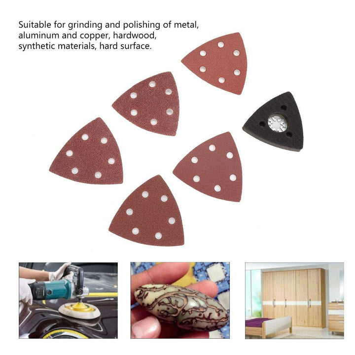 Sandpapiere, 100pcs 80mm dreieckiges Schleifpapier +1 Sand Pad für Bosch Fein oszillierende Multi-To