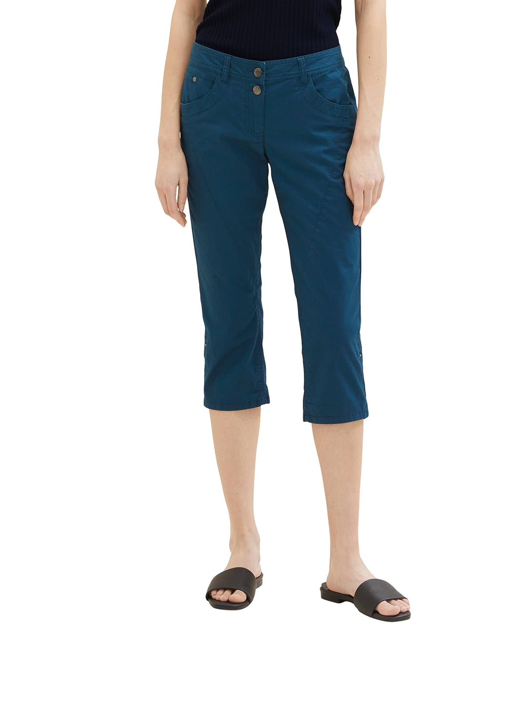 TOM TAILOR Damen Tapered Relaxed Fit Capri Hose, 11758 - Midnight Sail