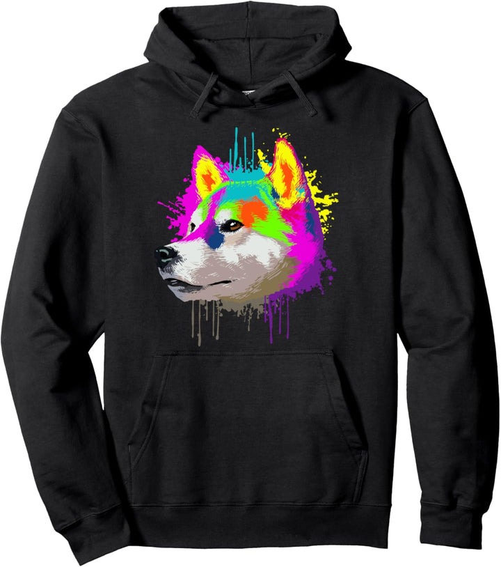 Splash Art Shiba Inu Hundehalter Geschenkidee Hunde Pullover Hoodie