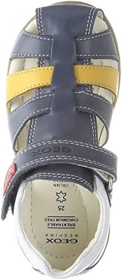 Geox Mädchen B Macchia GirlFirst Walker Shoe 26 EU Navy Dk Yellow, 26 EU Navy Dk Yellow