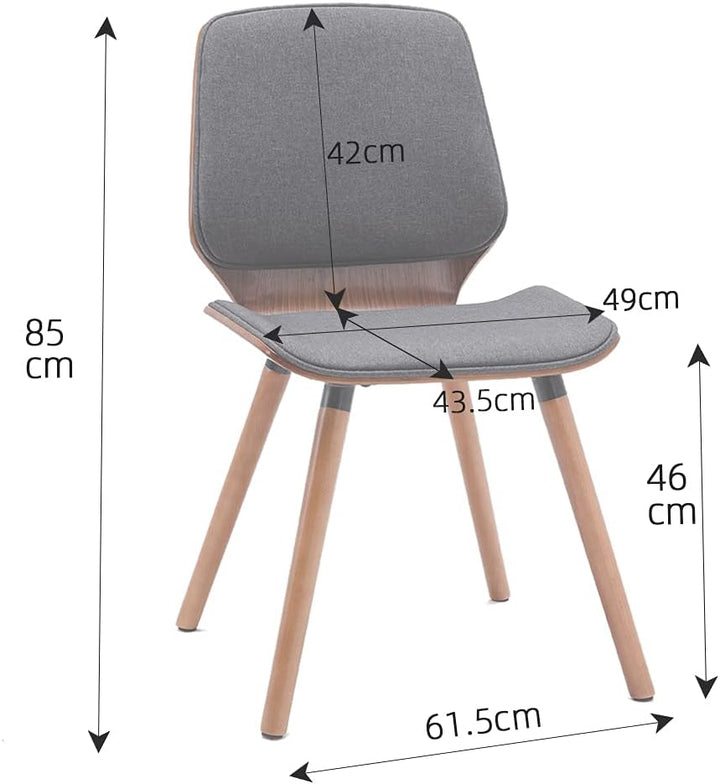 Mingone 2er-Set Esszimmerstühle Küchenstuhl Polsterstuhl im Wohnzimmer Loungesessel aus Massivholz D