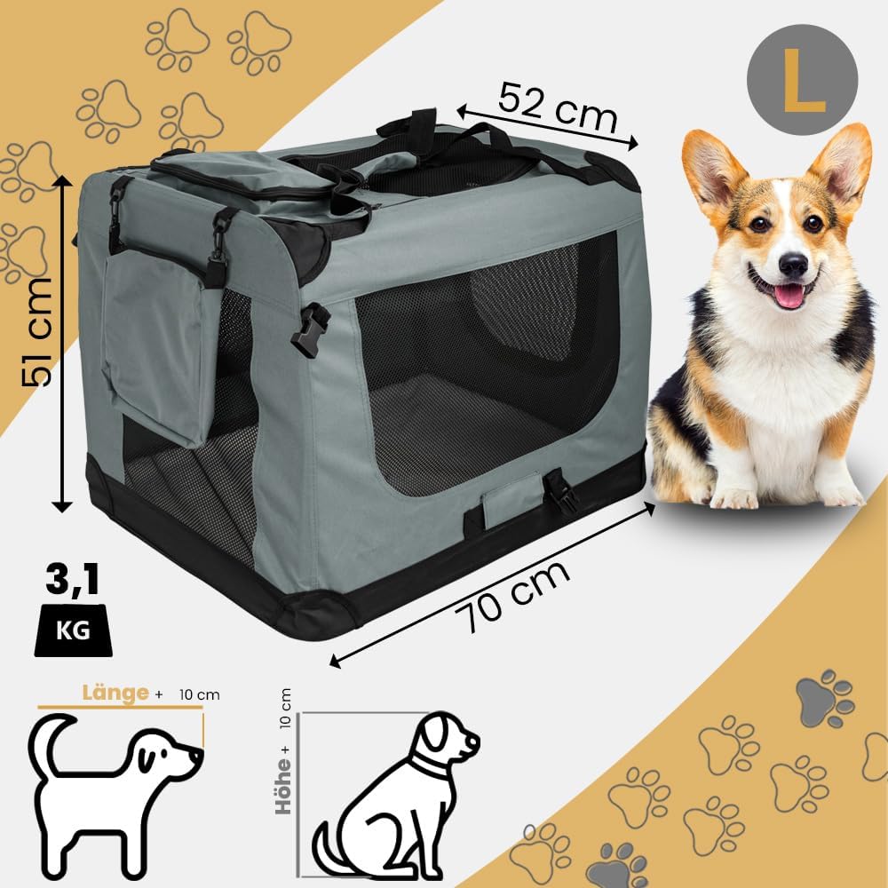 Faltbare Hundebox Transporttasche Transportbox Auto für Katze Hunde Grosse Kleine Box Bag Bed Decke