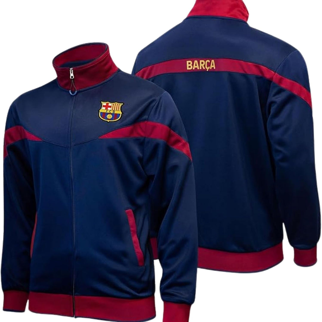 Icon Sports Herren Fc Barcelona Trainingsjacke mit durchgehendem Reissverschluss L Blau, L Blau