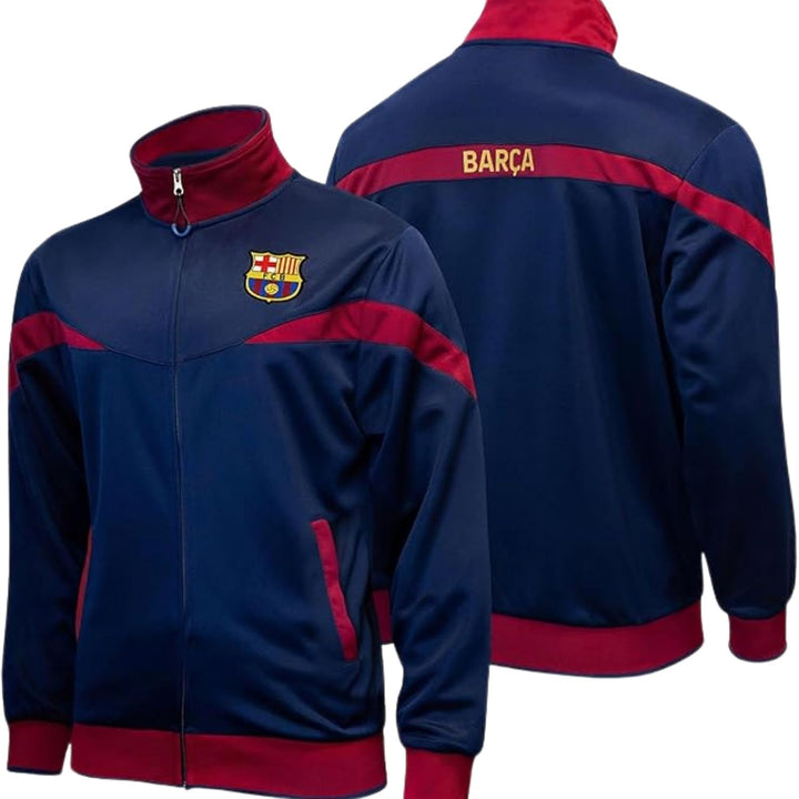 Icon Sports Herren Fc Barcelona Trainingsjacke mit durchgehendem Reissverschluss L Blau, L Blau