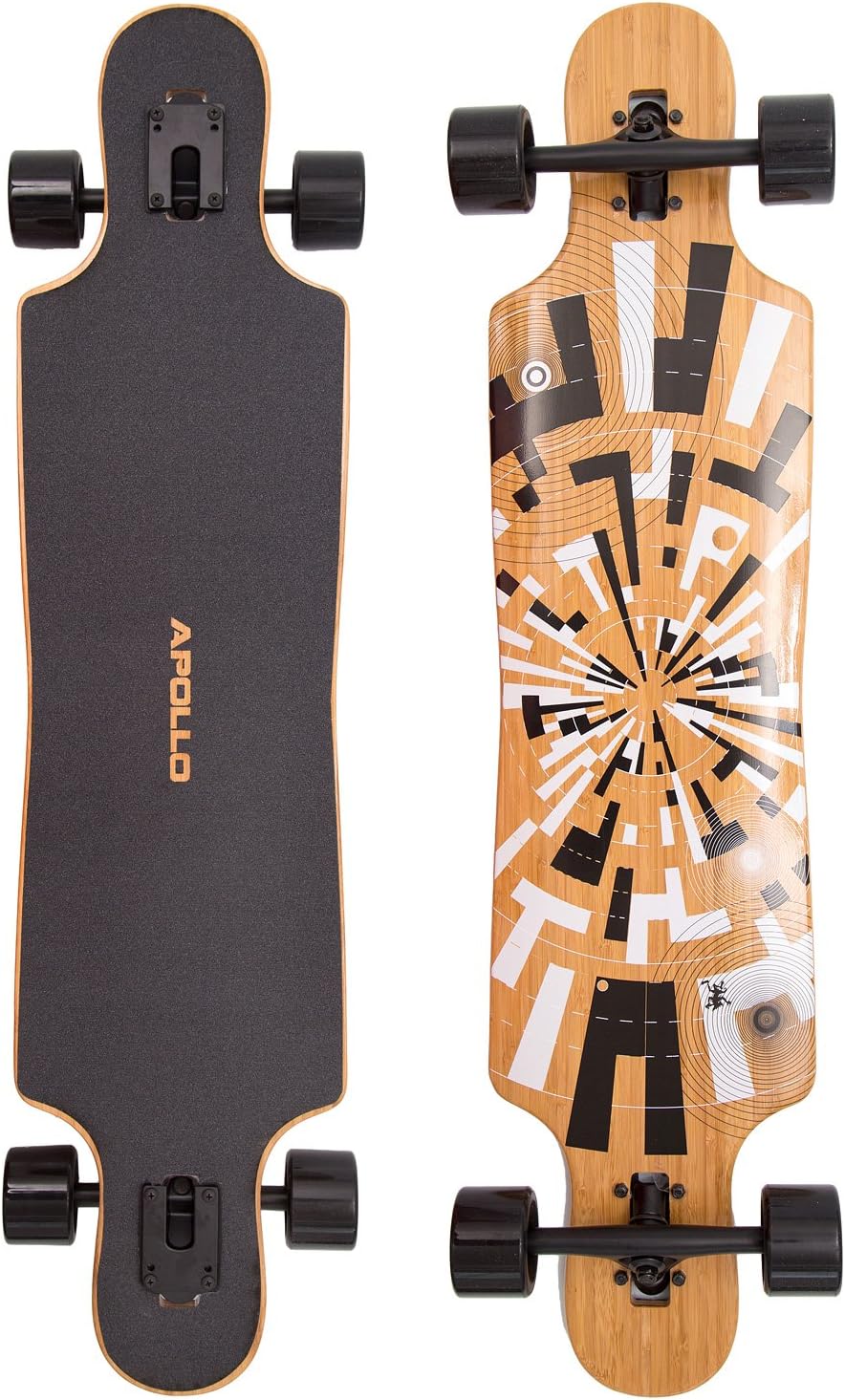 Apollo Longboard, Komplettboard mit High Speed ABEC Kugellagern, Drop Through, Freeride, Skaten, Cru