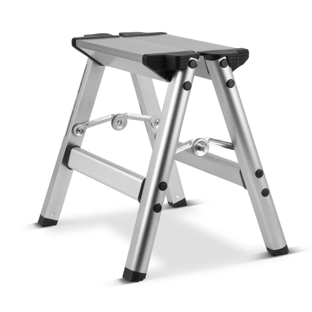 STAHLWERK Klapptritt KT-1 ST mit 120 kg Tragkraft Aluminium-Leiter | Klappleiter | Trittleiter | Sch