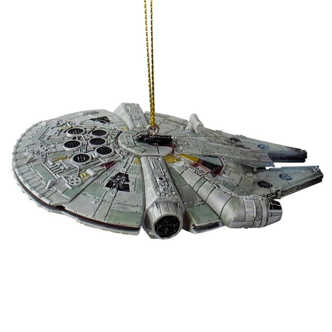 Christbaumfigur Star Wars 3D Millenium Falcon 12 cm Resin Christbaumkugel - Ornament - Offiziell liz