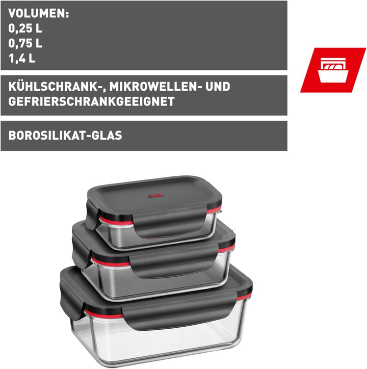 Silit Storio Vorratsdose-Set 3-teilig, Glas, Vorratsglas, luftdichter Aroma-Deckel, Frischhaltedosen