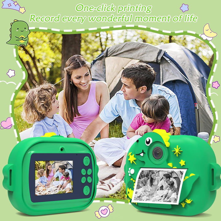 Camera Instant Camera, 2.4 Inch Display Digital Camera for Children with Printing Paper & 32G TF Car
