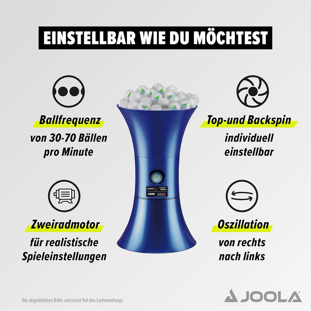 JOOLA Tischtennis-Roboter iPong V300 | V200 Tischtennis Ballmaschine - Tischtennistrainer für 40+ mm