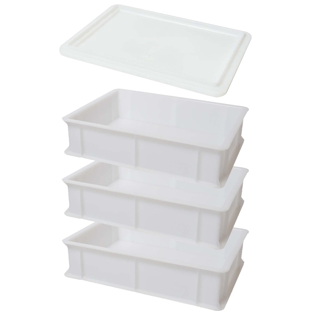 Genus Dei | Dreierpack Gärbehälter für Pizza und Brot | Lebensmittelbehälter für Teig | Teigbehälter