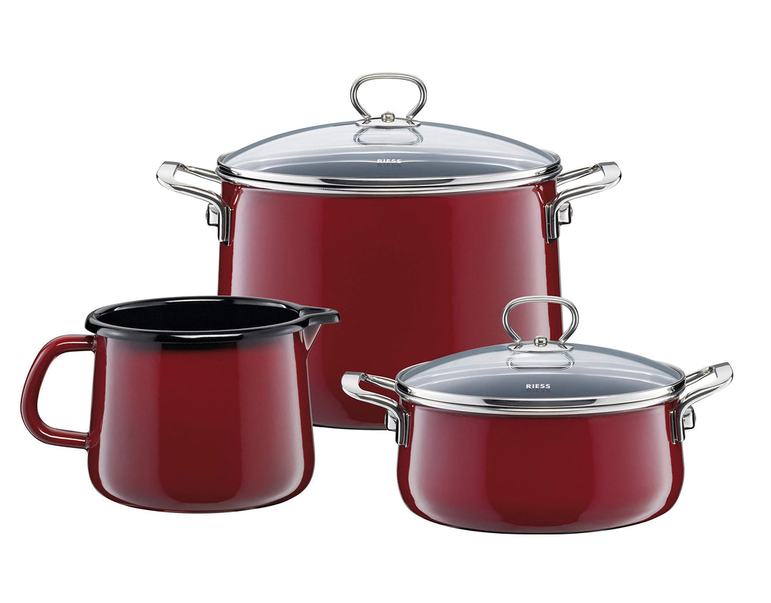 Riess, 0520-008, Starter-Set 3-teilig, NOUVELLE, ROSSO EXTRA STARK, bestehend aus: Fleischtopf mit G