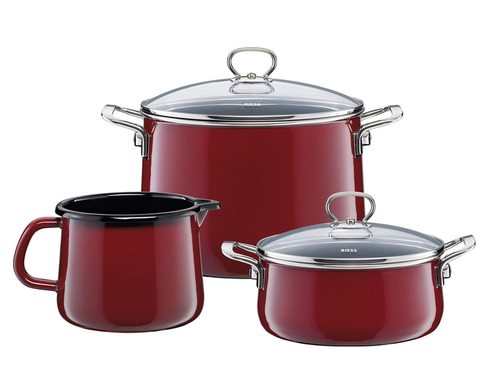 Riess, 0520-008, Starter-Set 3-teilig, NOUVELLE, ROSSO EXTRA STARK, bestehend aus: Fleischtopf mit G