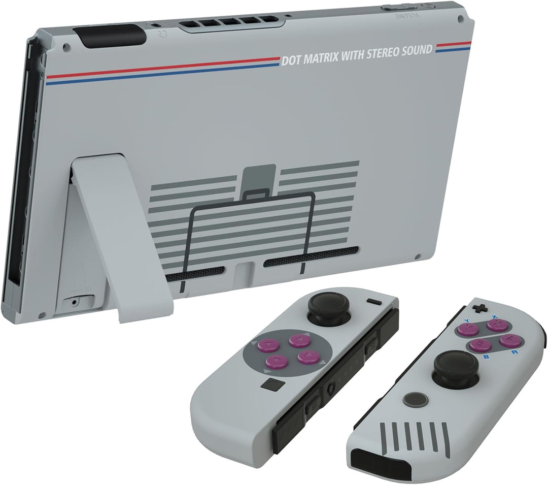 eXtremeRate Hülle Case für Nintendo Switch Joycon/Konsole, Rückgehäuse&Kickstand für Switch Console,