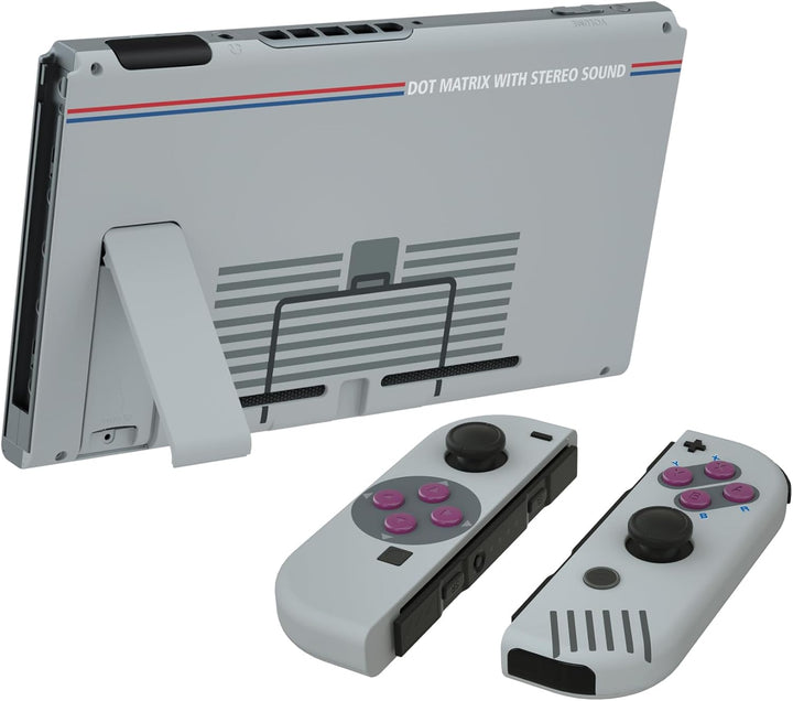 eXtremeRate Hülle Case für Nintendo Switch Joycon/Konsole, Rückgehäuse&Kickstand für Switch Console,