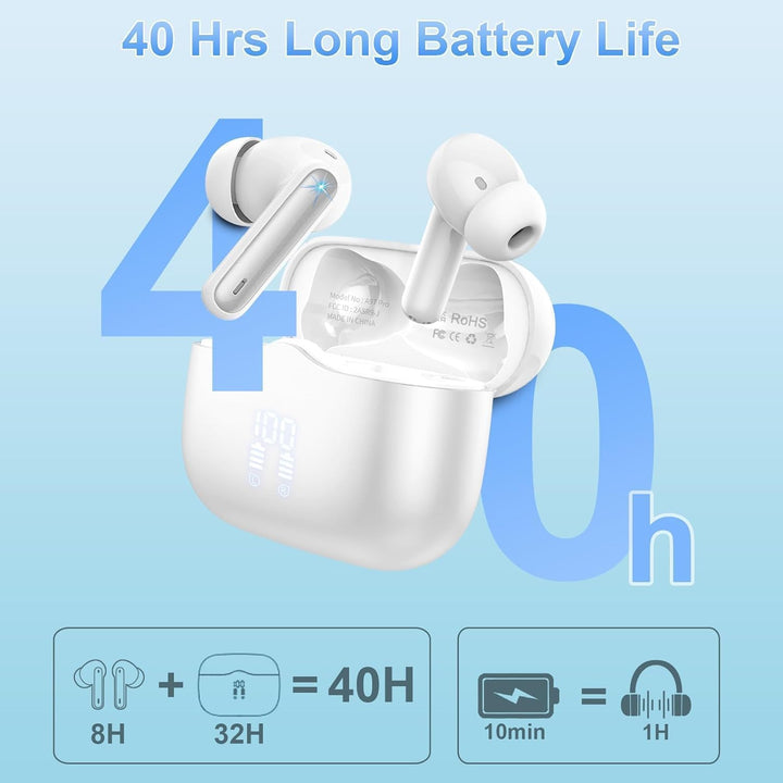 xinwld Bluetooth Kopfhörer, Kopfhörer Kabellos Bluetooth 5.4 In Ear Kopfhörer mit 4 ENC Noise Cancel