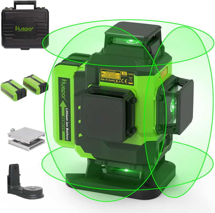 Huepar 4x360 Kreuzlinienlaser Selbstnivellierend 16 Linien Grüner Strahl 4D Linienlaser Fliesenboden