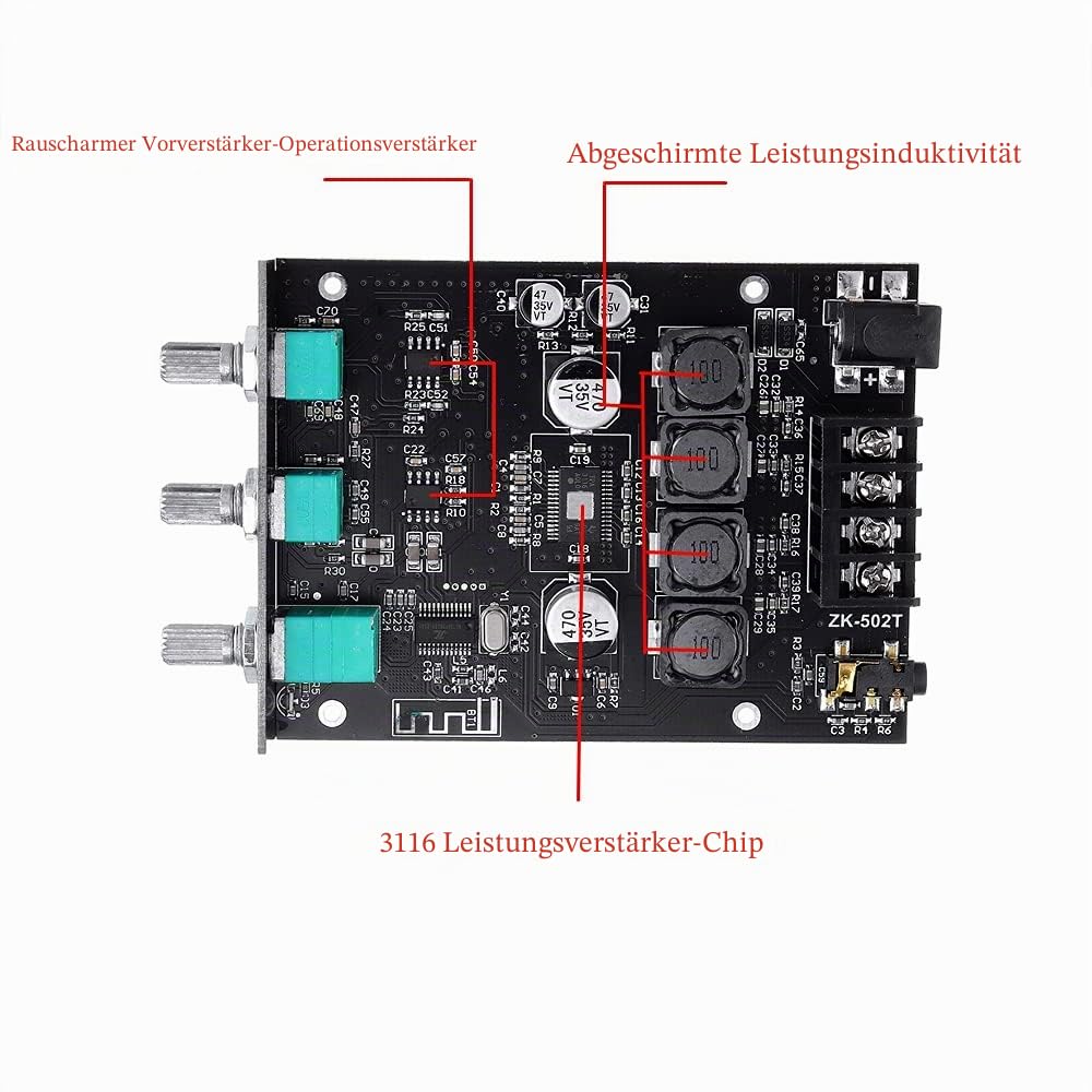 TPA3116D2 2 x 50 W Bass AMP Bluetooth 5.0 Subwoofer Verstärker Board 2.0 Kanal High Power Audio Ster