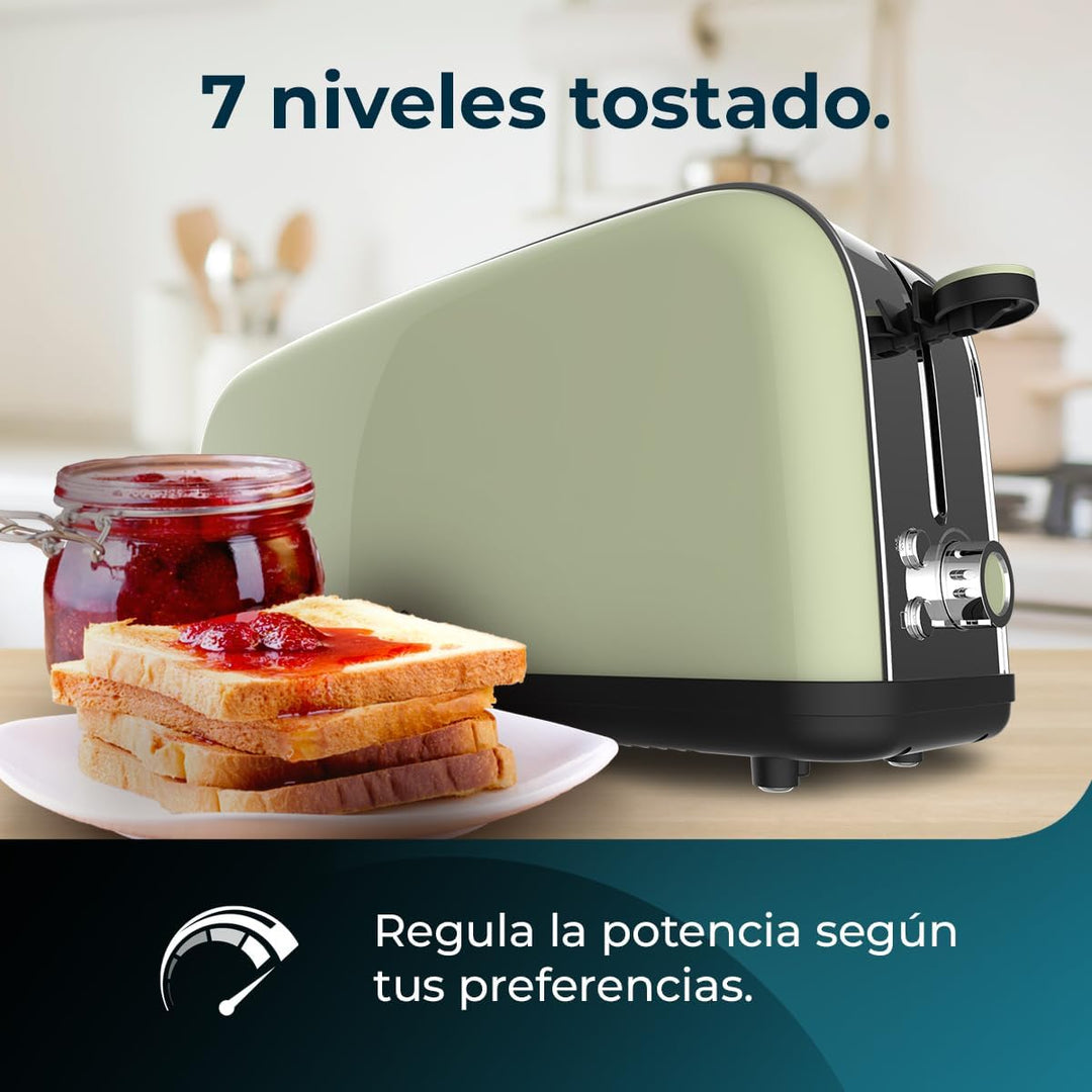 Cecotec Vertikaler Toaster Toastin' time 850 Green Long, 850W, Doppelter langer und breiter Schlitz