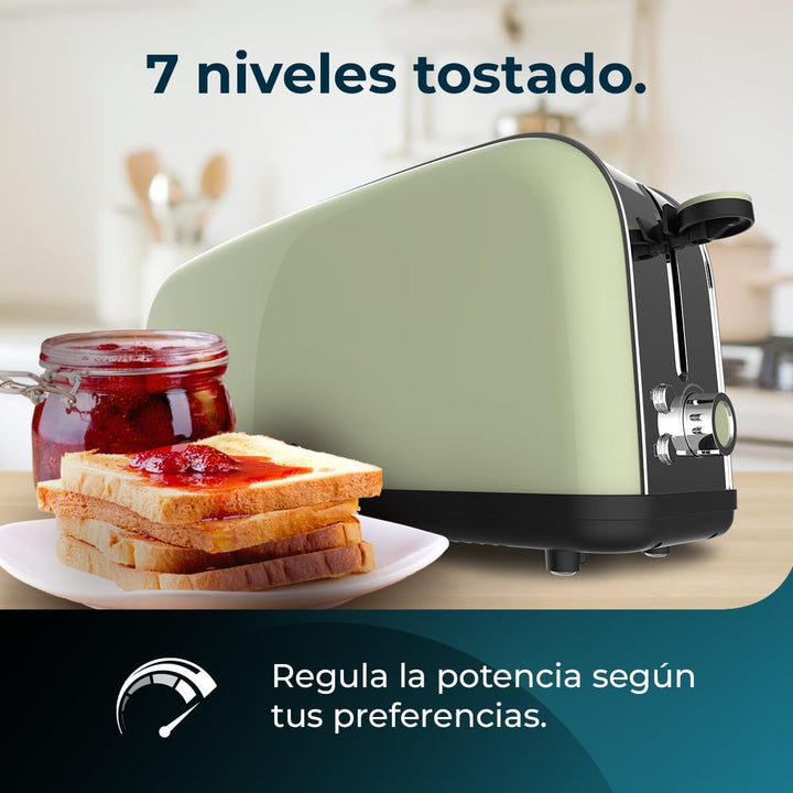 Cecotec Vertikaler Toaster Toastin' time 850 Green Long, 850W, Doppelter langer und breiter Schlitz