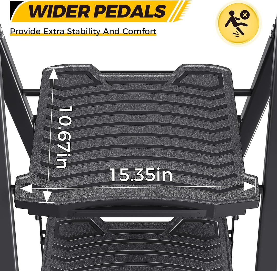 KINGRACK Trittleiter 2 Stufen, Leiter Klappbar mit Handlauf Belastbar bis 150 kg, Rutschfester Tritt