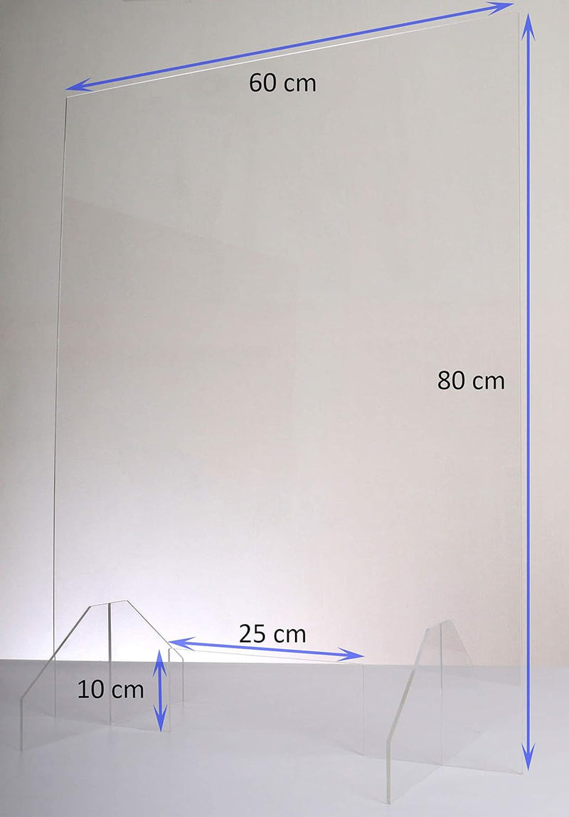 Queence | Hochwertiger Spuckschutz aus Acrylglas | Ideal für Verkaufs-/ und Empfangstresen | Thekena