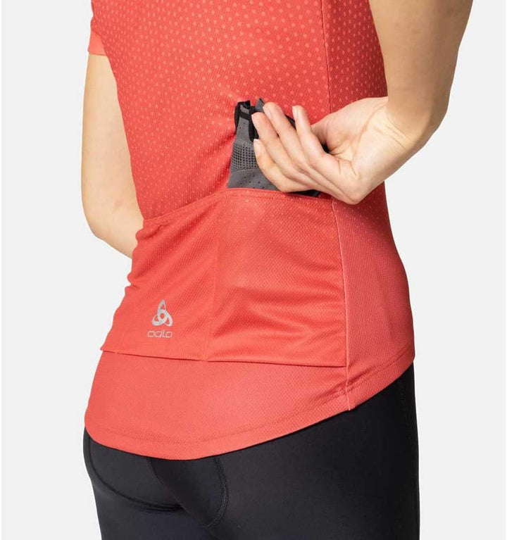 Odlo Damen Essentials_411951 Radtrikot mit Reissverschluss (1er Pack) L American Beauty - Cayenne, L